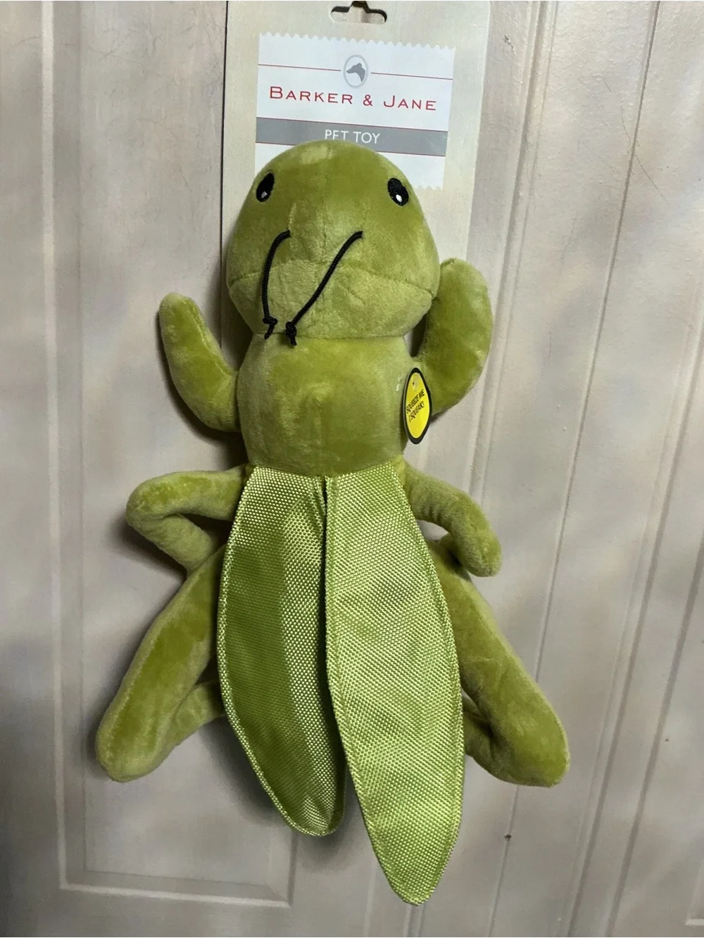 Jmle Barker & Jane  Cricket Interactive Pet Toy  With Squeaker Squeaker 13”